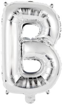 Mini Letter B Silver Foil Balloon N16 Packaged 34 cm x 22 cm