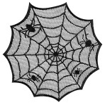 4 Spiderweb Placemats Round Lace 31 x 31 cm