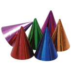 10 Party Cone Hats Assorted Paper Height 15.5 cm