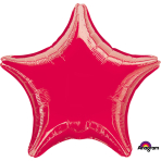 Standard "Metallic Red" Foil Balloon Star, S15, packed, 48cm