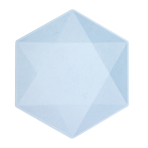 6 plates hexagonal Vert Decor, 26,1 x 22,6cm, blue
