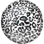 Orbz Snow Leopard Print Foil Balloon G20 Packaged 38 cm x 40 cm