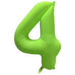 Large Number 4 Neon Green Foil Balloon N35 Packaged 34IN 86 cm x 70 cm