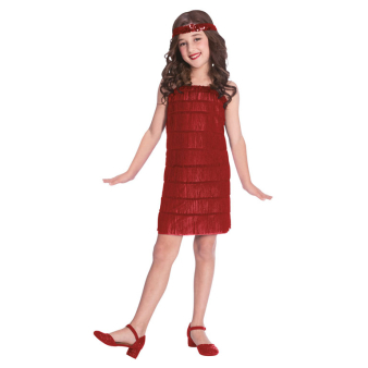 Children's Costume Red Flapper Dress 10-12 yrs