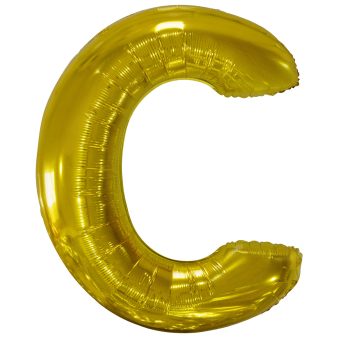 Large Letter C Gold Foil Balloon N34 Packaged 84 cm x 69 cm
