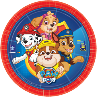 8 Plates Paw Patrol Round Paper 23 cm
