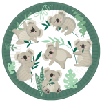 8 Plates Koala Round Paper 23 cm
