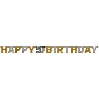 Letter Banner 50 Sparkling Celebration Gold Foil 213 x 16.2 cm Letter Banner 50 Sparkling Celebration Gold Foil 213 x 16.2 cm
