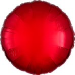 Standard Metallic Red Round Foil Balloon C16 Packaged 43 cm