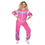 Mens Costume 80's Joggersuit Pink L