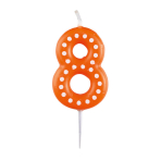 Numeral Candle 8 Dots & Stripes Height 6.5 cm