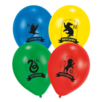 6 Latex Balloons Harry Potter Houses 27,5 cm / 11" 6 Latex Balloons Harry Potter Houses 27,5 cm / 11"