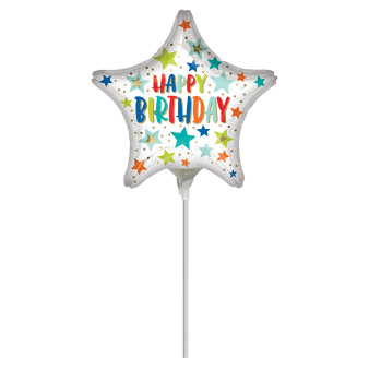 9" Mini HBD Star & Dots Foil Balloon A20 Airfilled 9"/23 cm 9" Mini HBD Star & Dots Foil Balloon A20 Airfilled 9"/23 cm