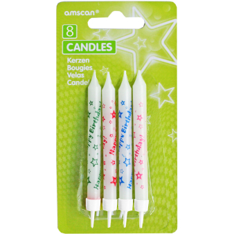8 Spiral Candles Happy Birthday Height 8.3 cm 8 Spiral Candles Happy Birthday Height 8.3 cm