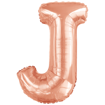 Large Letter J Rose Gold Foil Balloon N34 Packaged 84 cm x 58 cm