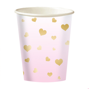 8 Cups 1st Birthday Pink Ombre Paper 250 ml 8 Cups 1st Birthday Pink Ombre Paper 250 ml