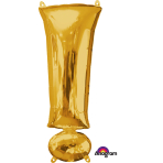 SuperShape Symbol ! Gold Foil Balloon L34 Packaged 38cm x 91cm