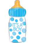 Junior Shape Baby Bottle It's a Boy Foil Balloon S50 Packaged 25 cm x 58 cm