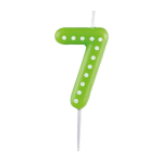 Numeral Candle 7 Dots & Stripes Height 6.5 cm