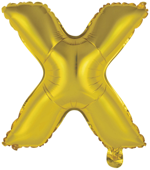 Mini Letter X Gold Foil Balloon N16 Packaged 35 cm x 33 cm