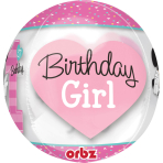 Orbz "Minnie 1st Birthday" Foil Balloon Clear, G40, packed, 38 x 40cm