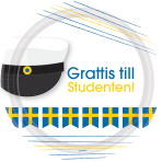 8 Plates Grattis till Studenten Round Paper 23 cm