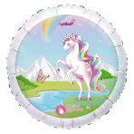 Singing Balloon Happy Birthday UNICORN Foil Balloon iridescent H80 packaged 71 x 71 cm