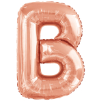Large Letter B Rose Gold Foil Balloon N34 Packaged 84 cm x 59 cm