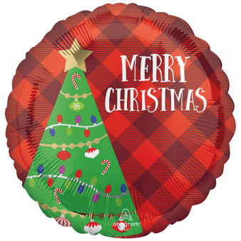Standard Festive Christmas Tree Plate Foil Balloon S40 Packaged 45 cm