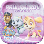 8 Plates Pink Paw Patrol Squared Paper 23 x 23 cm