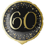 Standard Holographic Starlight Birthday 60 Foil Balloon C55 Packaged 45 cm