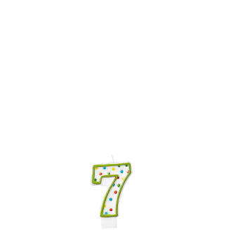 Numeral Candle 7 Polka Dots Height 7.6 cm Numeral Candle 7 Polka Dots Height 7.6 cm