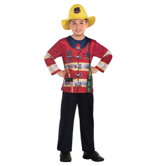 Child Costume Sustainable Fireman Age 3-4 Years Child Costume Sustainable Fireman Age 3-4 Years