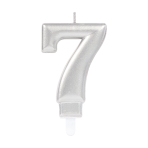 Number Candle 7 Starlight Birthday Silver Height 9.3 cm
