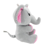 2-in-1 plush toy balloon weight elephant with pink ears, with loop, 21cm, 170g