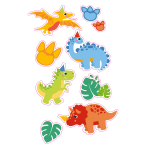 4 Sheets Temporary Tattoos Dino Jungle