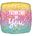 Standard Thinking of You Pastel Dots Foil Balloon S40 Packaged 43 cm