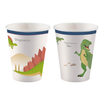 8 Cups Happy Dinosaur Paper 250 ml