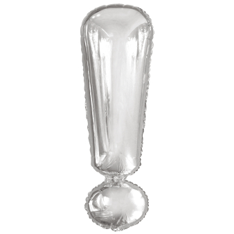 Large Letter ! Silver Foil Balloon N34 Packaged 85 cm x 28 c