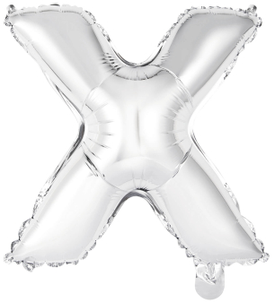 Mini Letter X Silver Foil Balloon N16 Packaged 35 cm x 33 cm