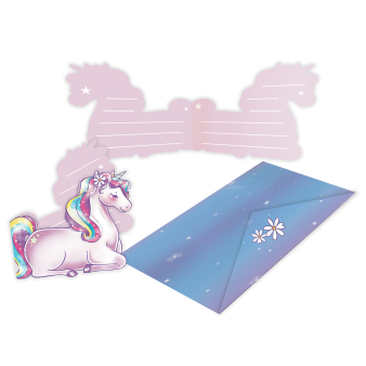 8 Invitations & Envelopes Unicorn Dreams Paper 8 Invitations & Envelopes Unicorn Dreams Paper