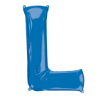SuperShape Letter L Blue Foil Balloon L34 Packaged 58cm x 81cm