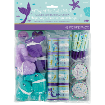 Favour Pack Mermaid Wishes Plastic / Paper 48 Pieces Favour Pack Mermaid Wishes Plastic / Paper 48 Pieces