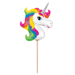 Mini Shape Rainbow Unicorn Foil Balloon A30 Airfilled 22 cm x 25 cm