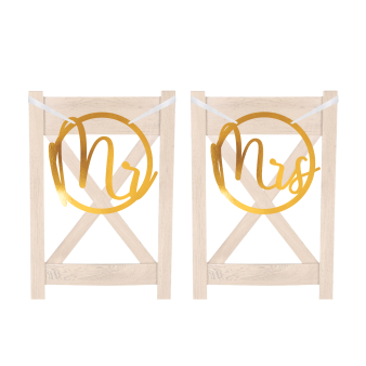2 Chair Signs "Mr" and "Mrs" Wedding Paper 28 x 30 cm