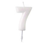 Numeral Candle 7 Glitter Height 6.5 cm