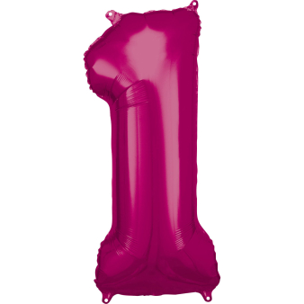 Large Number 1 Pink Foil Balloon N34 Packaged 88 cm x 38 cm Large Number 1 Pink Foil Balloon N34 Packaged 88 cm x 38 cm
