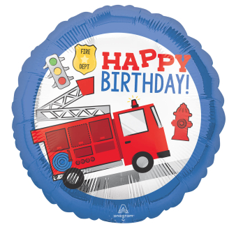Standard First Responder Happy Bday Foil Balloon S40 Packaged 43 cm