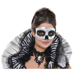 Mask Venetian Skull Black & Bone One Size