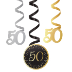 6 Swirl Decorations 50 Starlight Birthday Paper / Foil 61 cm